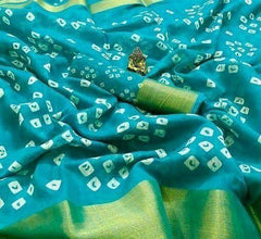 Delicate Bandhani Printed Cotton Saree