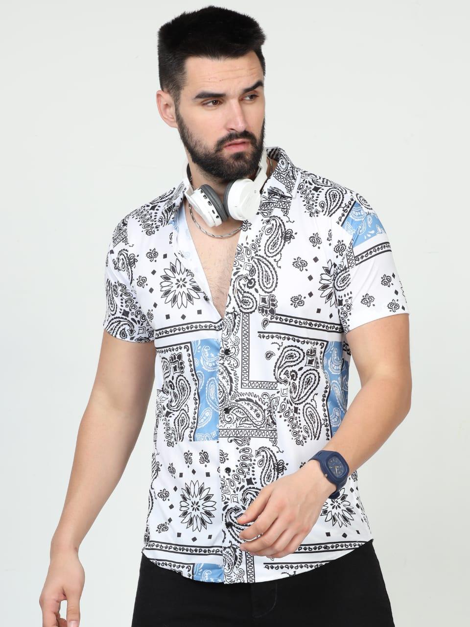 Men's Printed Rayon Half Sleeves Shirt