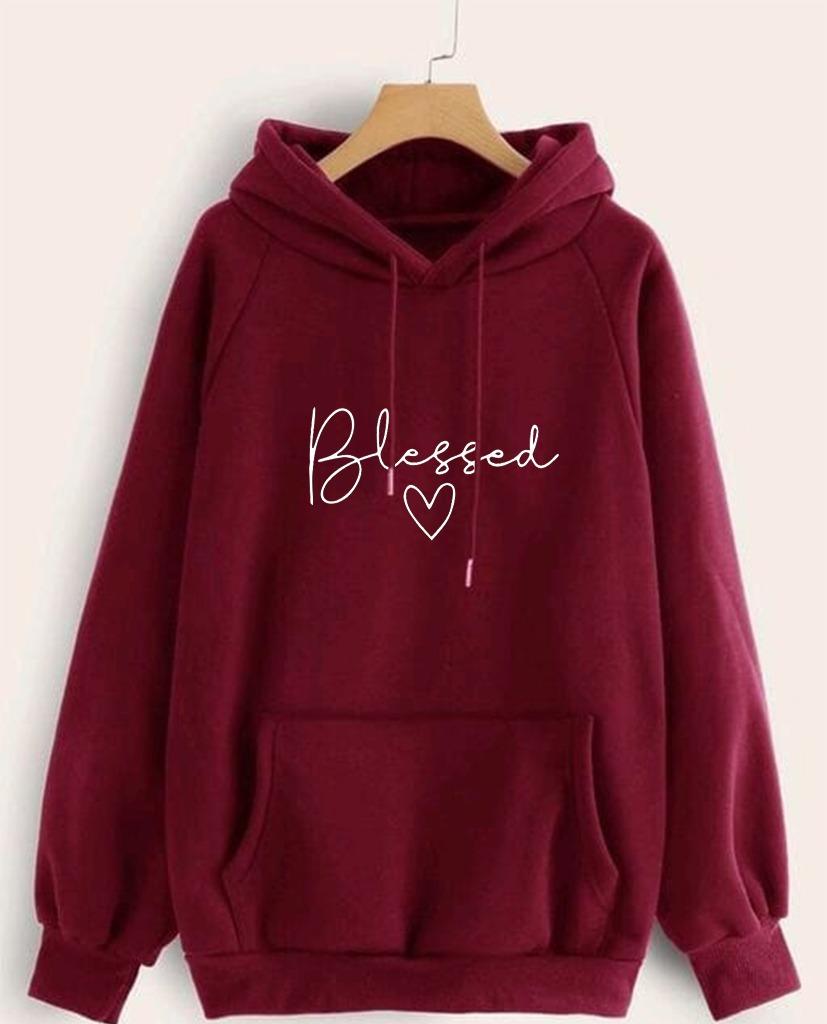 Women's Fleece Printed Hoodie