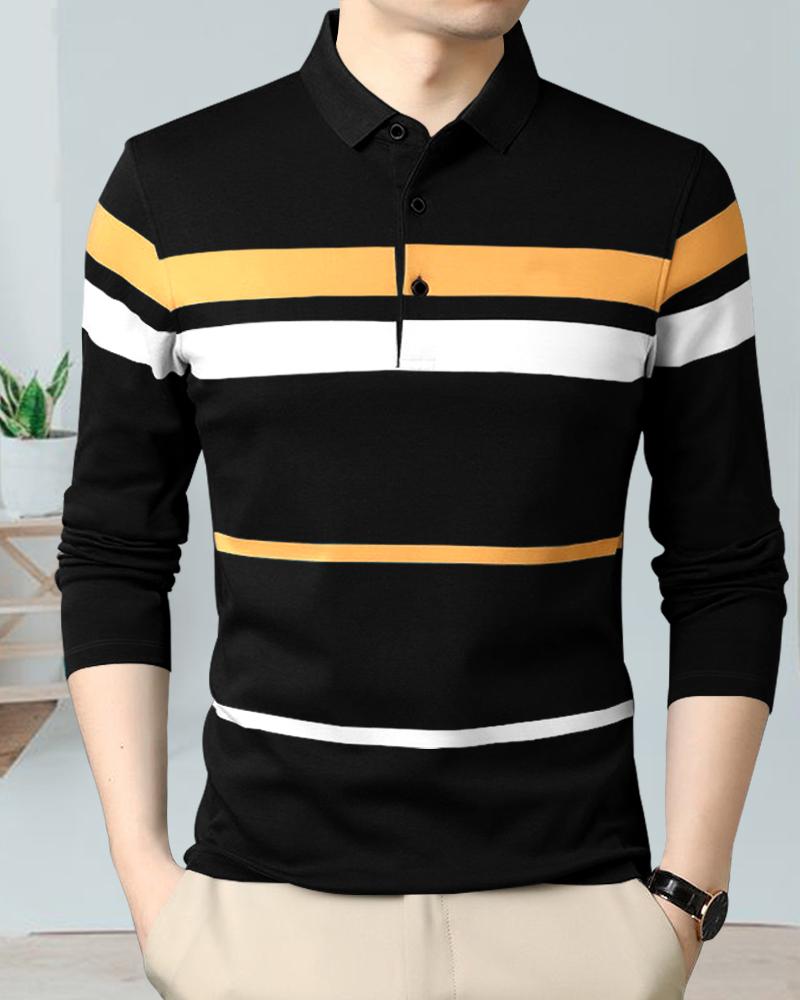 Eyebogler Men Full Sleeves Polo Neck T-shirt