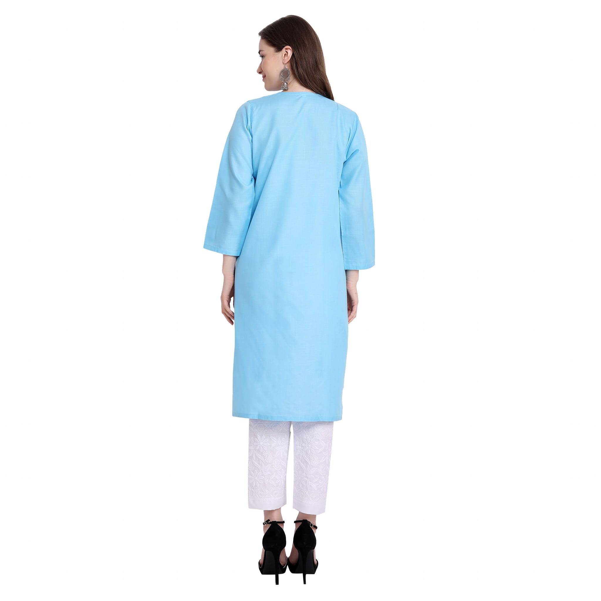 Besticktes Lucknowi-Kurta für Damen