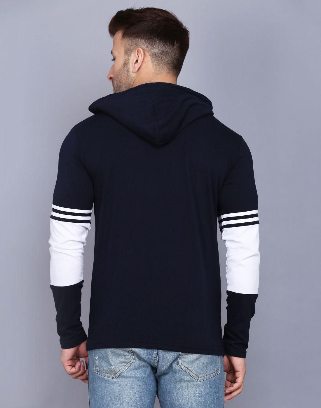 Cotton Solid Full Sleeves Hooded T-Shirts