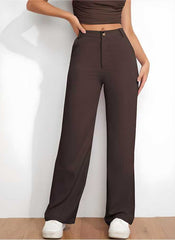 Women's Flat Front Casual Trousers