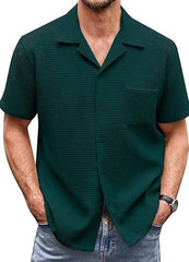 Men's Knit Stylish Half Sleeve Shirt Green