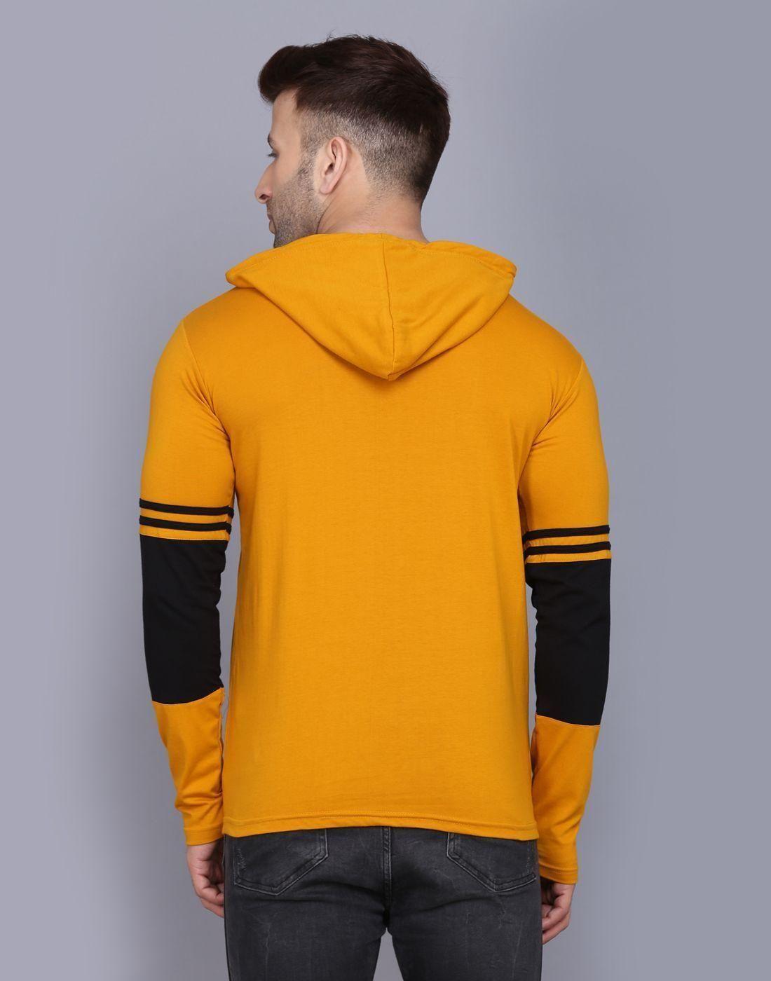 Cotton Solid Full Sleeves Hooded T-Shirts