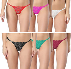 Damen-String-Set aus Spitze, 4er-Pack