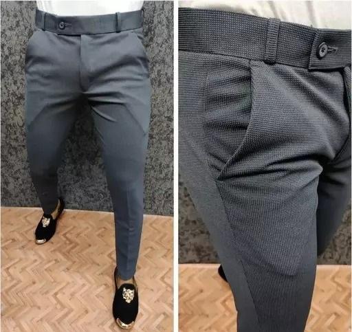 Popcorn Fabric Ankle Length Trouser For Men's