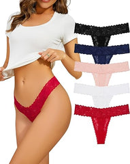 Sexy Spitzenstrings für Damen – 4er-Pack