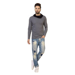 Code Cotton Solid Cowl Neck T-Shirt