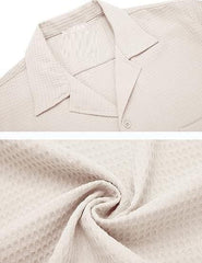 Men's Knit Stylish Half Sleeve Shirt Beige