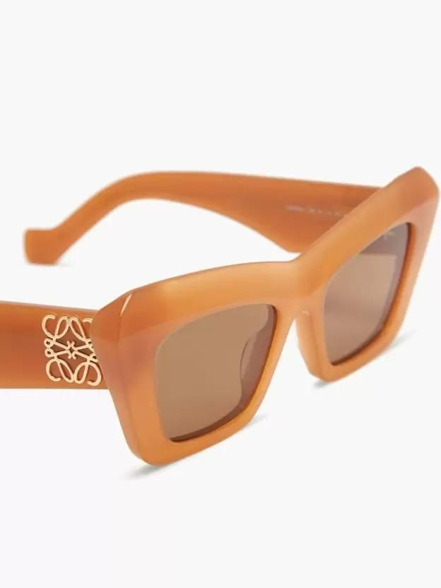 UV-Schutz Cat-Eye-Sonnenbrille (58) (Für Damen, Orange)