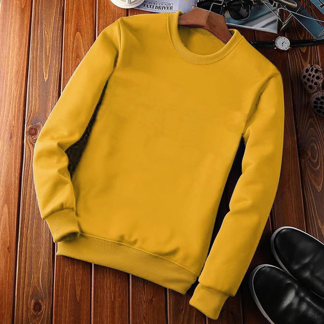 Cotton Solid Full Sleeves Regular Fit Mens Sweatshirt