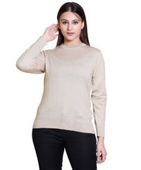 Women's Solid Woolen Full Sleeves Sweater