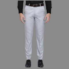 Lycra Blend Solid Regular Fit Mens Formal Trousers