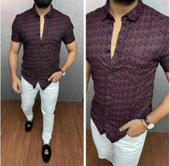 Latest Men's Cotton Printed Shirt