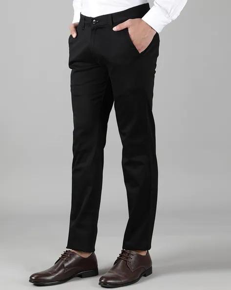 Einfarbige Slim Fit-Hose aus Polyestermischung für Herren