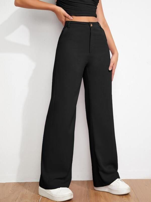 Women's Flat Front Casual Trousers