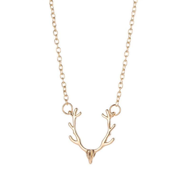 Christ Christmas Little Antler Deer Head Elk Necklace Classic Color Chokers Necklaces For Women