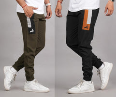 Men's Lycra Contrast Panel Jogger Combo