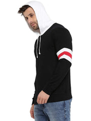 Cotton Solid Full Sleeves Hooded T-Shirt