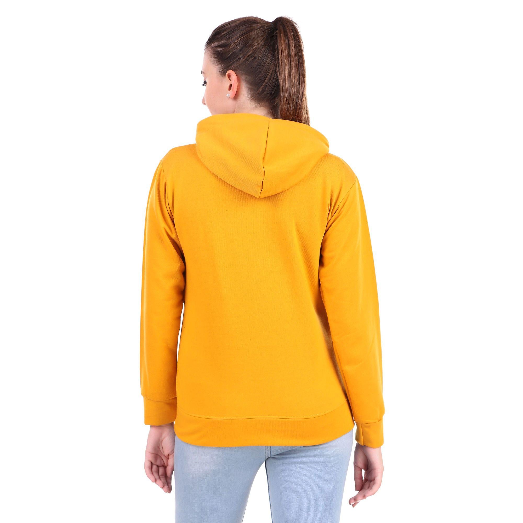 Yellow Female Sweatshirt Hoodies