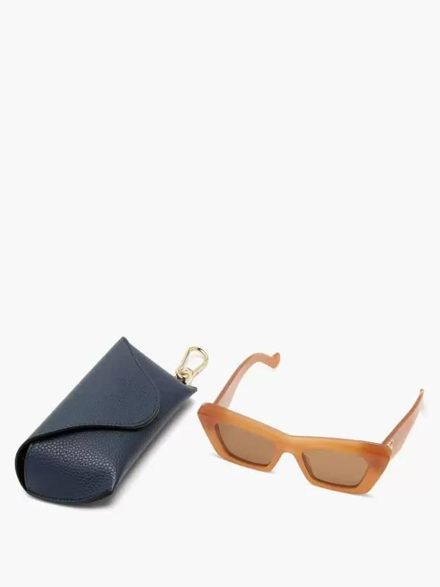 UV-Schutz Cat-Eye-Sonnenbrille (58) (Für Damen, Orange)