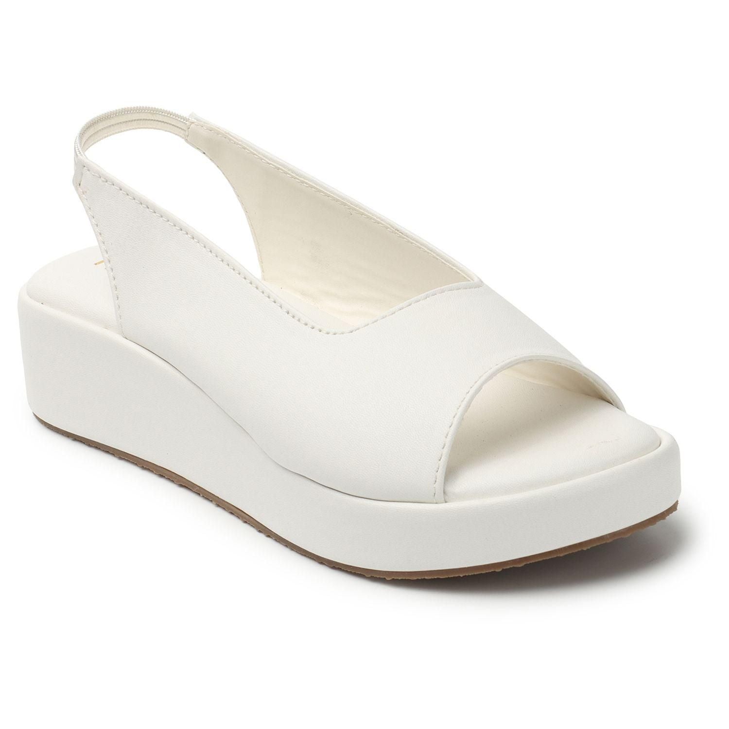 Kiravi Closed Back Strap White Wedges