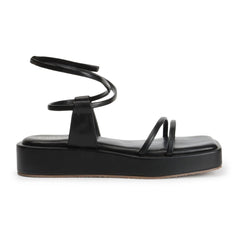 Kiravi Front Double Strap Black Sandals