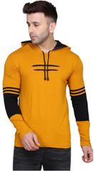 Cotton Solid Full Sleeves Hooded T-Shirts