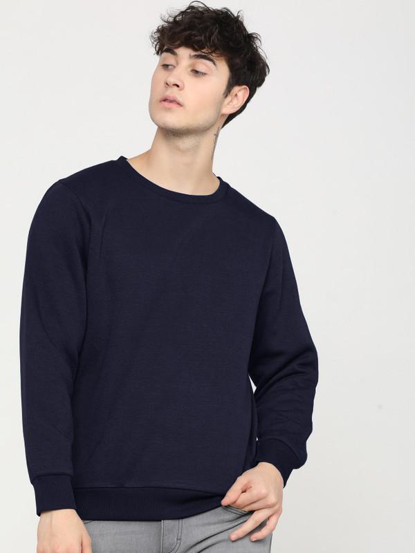 Cotton Solid Full Sleeves Regular Fit Mens Sweatshirt