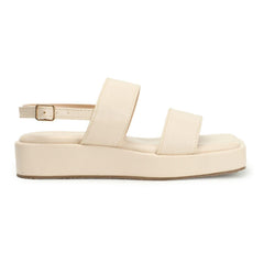 Kiravi Back Closed Buckle White Sandals