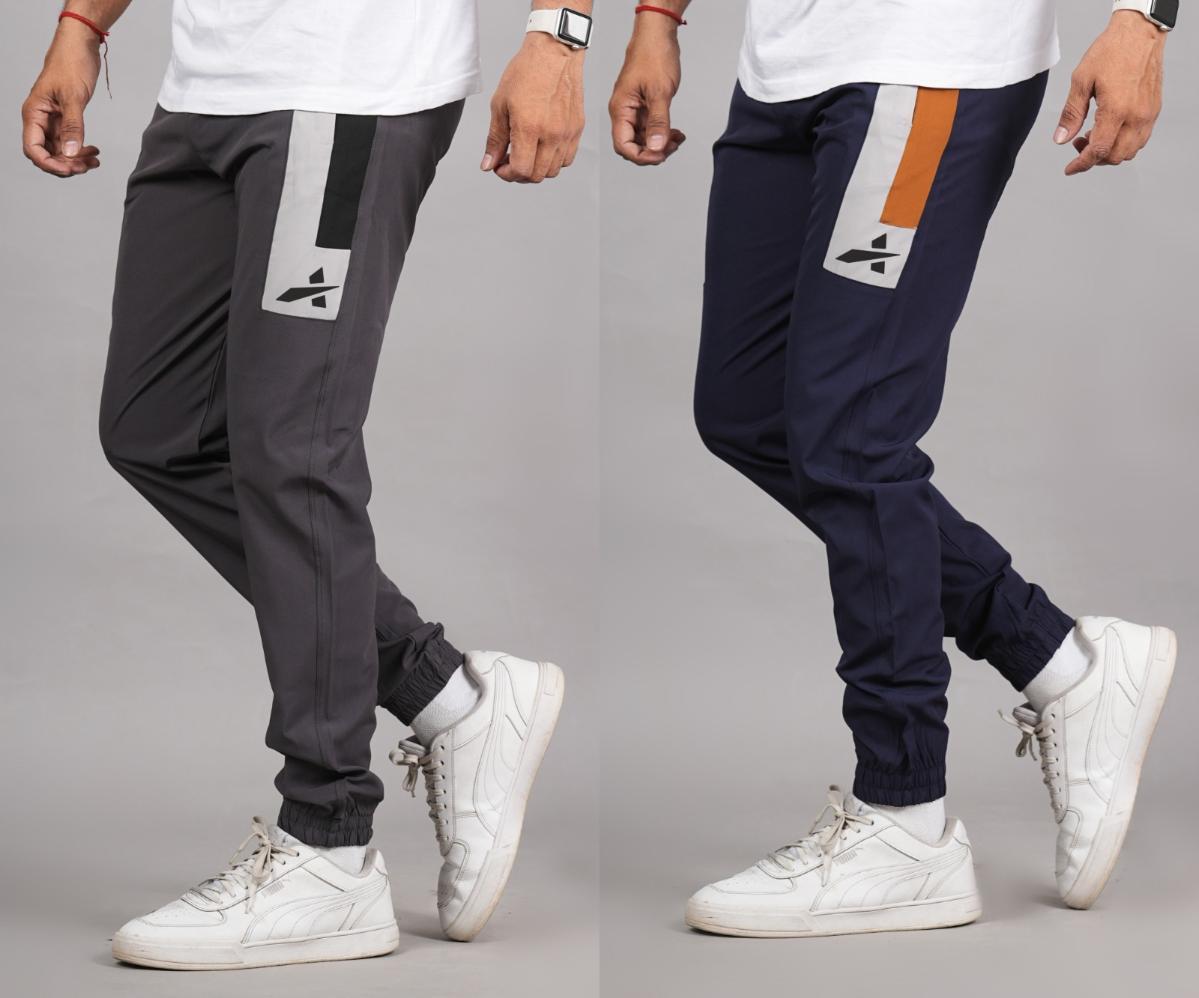 Men's Lycra Contrast Panel Jogger Combo