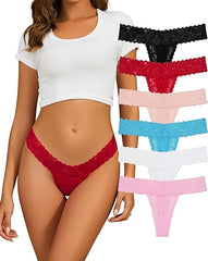 Sexy Spitzenstrings für Damen – 4er-Pack