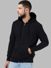 Cotton Solid Hoodie Jacket