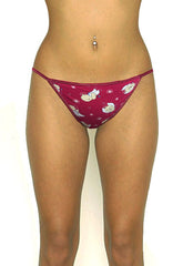 La Senza Sparkling Red Cotton Printed String Thong(Sold Out)