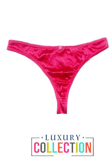 Allzeit beliebter luxuriöser seidiger rosa Damen-Tanga, Panty-Unterwäsche