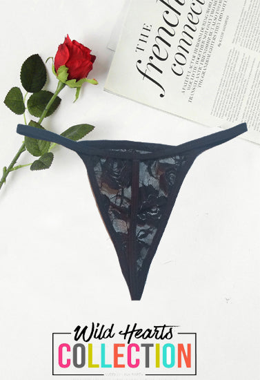 Schwarzer durchsichtiger G-String