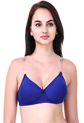 Blue Transparent Strap Bra