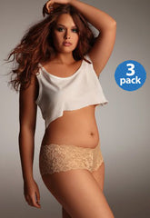 Kaufen Sie Plus Size French Knickers mit Vollspitze im 3er-Pack + 1 Gratis-BH (ausverkauft)