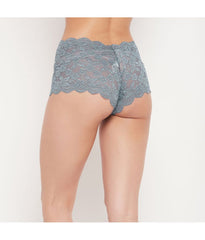 Einfarbige Boyshorts für Damen mit Spitze 