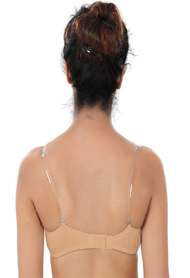 ♥Cooler cremiger BH mit transparenten Trägern (2er-Pack)