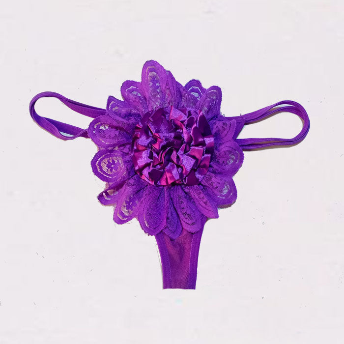 Mode Sexy Frauen Blume Stil Spitze G-String Panty