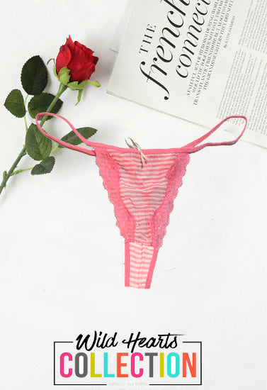 Verführerischer G-String aus rosa Spitze für Damen