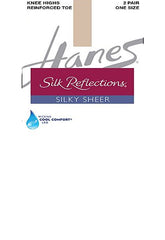 Hanes Silk Reflections Seidige, transparente Kniestrümpfe, 2er-Pack (Ausverkauft)