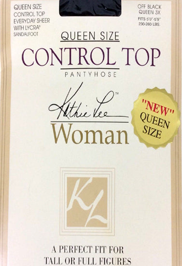 Kathie Lee Strumpfhose „Control Top“ in Queen-Size, Off Black (Ausverkauft)