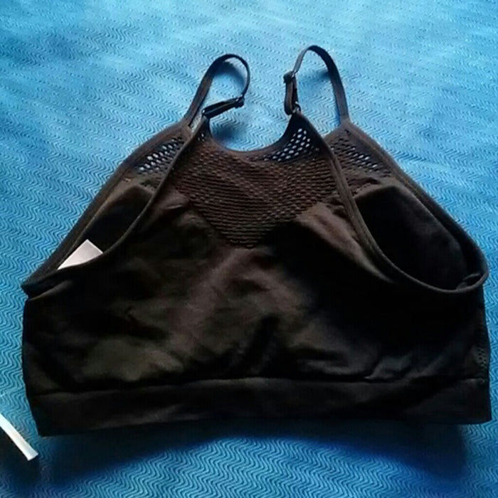 Schwarzer Cami-BH mit Netzstoff und hohem Halsausschnitt für Damen