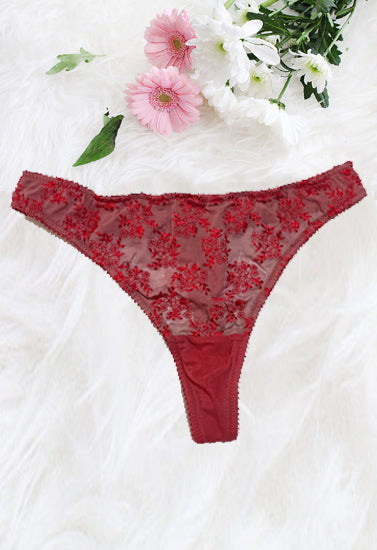 Flirty Thread Lace Maroon Tanga für Damen (Ausverkauft)