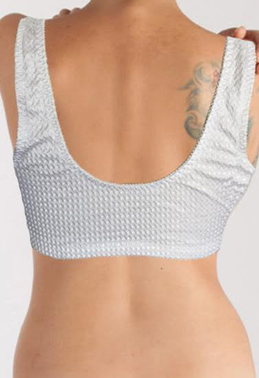 Ladies White All Zigzag Pattern Sports Bra