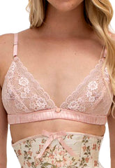 Neu Modisches Spitzen-Bralette in Babyrosa