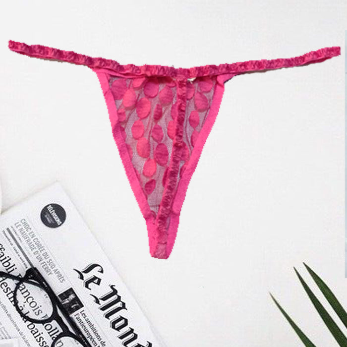 Neuer transparenter G-String aus Netzgewebe in Rosa